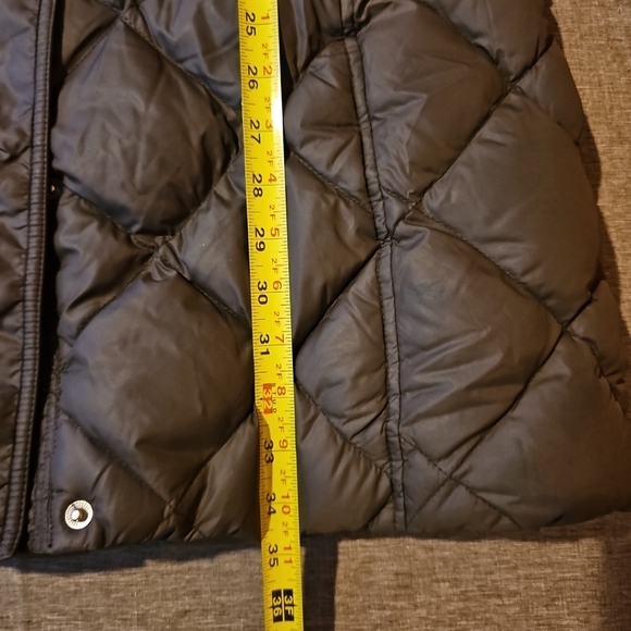 Eddie Bauer Puffer Jacket Womens Petite  Large Brown Long Down Nylon Parka - Picture 8 of 10